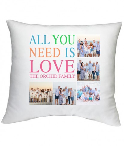 Personalised Family Cushion with Photo and Text
